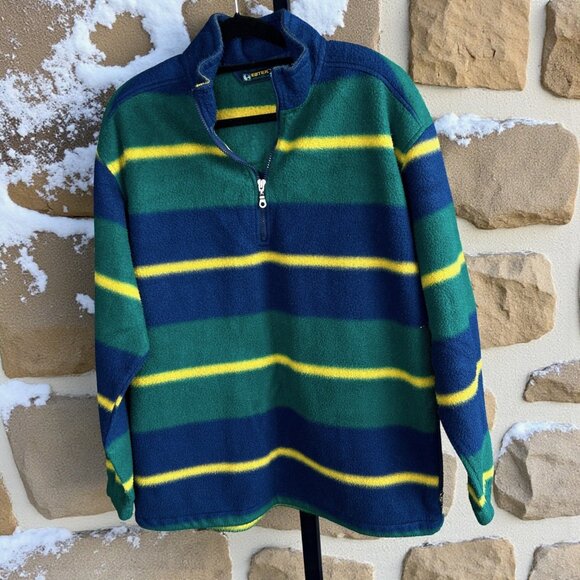 Eddie Bauer Ebtek Mens Vintage 90s Fleece 1/4 Zip Pullover Size XL Tall - Picture 1 of 14